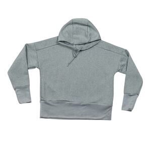 Nike Women's XS Gray Pullover Hoodie - Polyester Dri Fit Athletic Long Sleeve